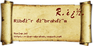 Ribár Ábrahám névjegykártya